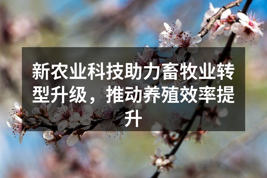 新农业科技助力畜牧业转型升级，推动养殖效率提升
